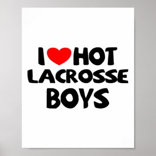 I Kärlek Hett Lacrosse Boys Funny Heart Sport Poster