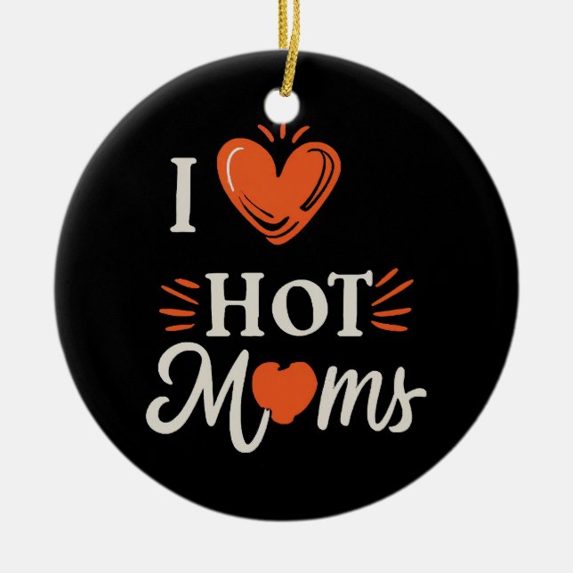 I Kärlek Hett Mammor I Hjärtat Hett Mammor Distres Julgransprydnad Keramik (Framsidan)