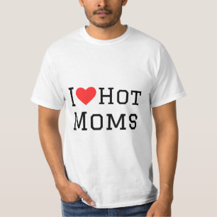 I kärlek hett mammor kvadratisk dekal t shirt