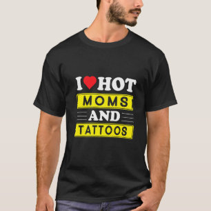 I Kärlek Hett Mammor och Tattoos Red Heart Tatto V T Shirt
