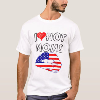 I Kärlek Hett Mammor T Funny Red Heart Kärlek Mamm Shirt