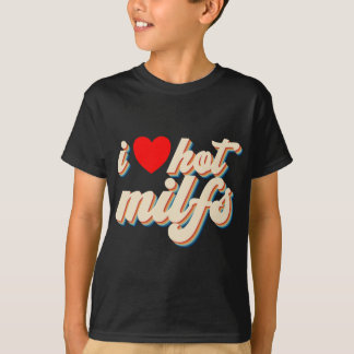 I Kärlek Hett MILFS Red Heart Retro Hett Mamma I K T Shirt