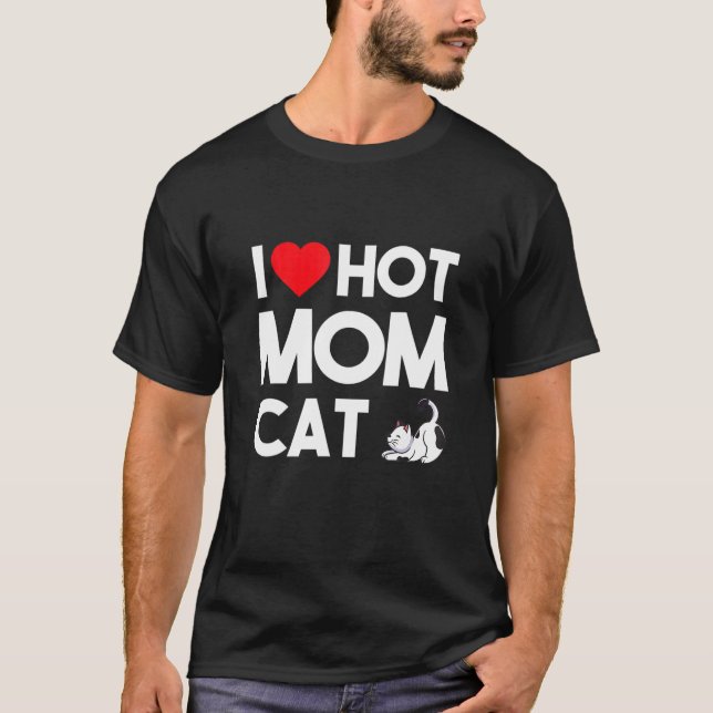 I Kärlek Hett Momscat Ee I Heart Hett Hund Kärlek  T Shirt (Framsida)
