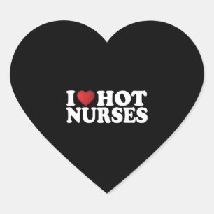 I Kärlek Hett Nurses Hjärtformat Klistermärke