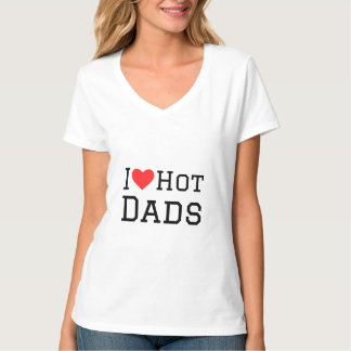 I kärlek hett pappor kvadratisk dekal t shirt