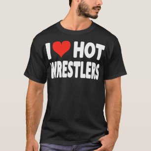 I Kärlek Hett Wrestlers - Heart Funny - Wrestling T Shirt