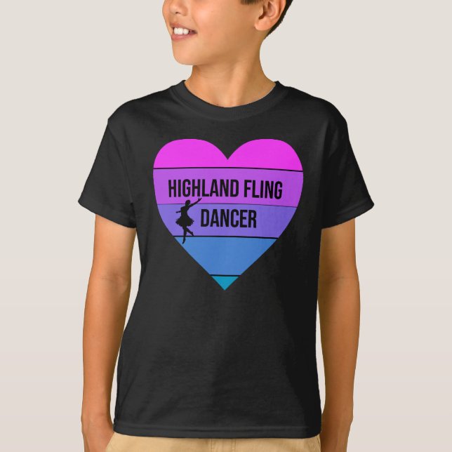 I kärlek Highland Fling Dancer Scottish Dance-gåva T Shirt (Framsida)