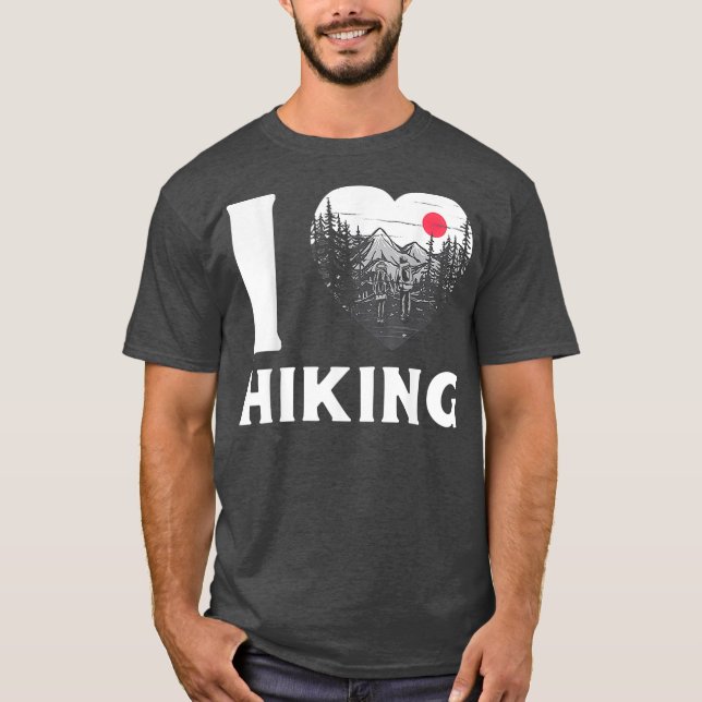I Kärlek Hiking T Shirt (Framsida)