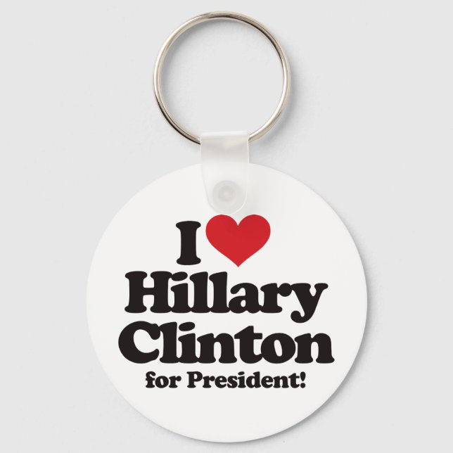 I Kärlek Hillary Clinton för president Nyckelring (Framsida)