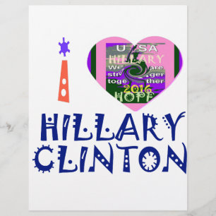 I Kärlek Hillary Clinton for USA President Heart a