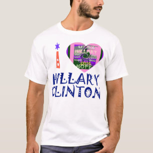 I Kärlek Hillary Clinton for USA President Heart a T Shirt