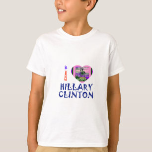 I Kärlek Hillary Clinton for USA President Heart a Tee Shirt
