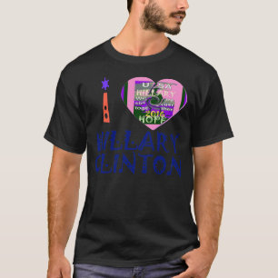 I Kärlek Hillary Clinton for USA President Heart a Tee Shirt