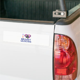 I Kärlek Hillary Heart Art Bumper Sticker Bildekal