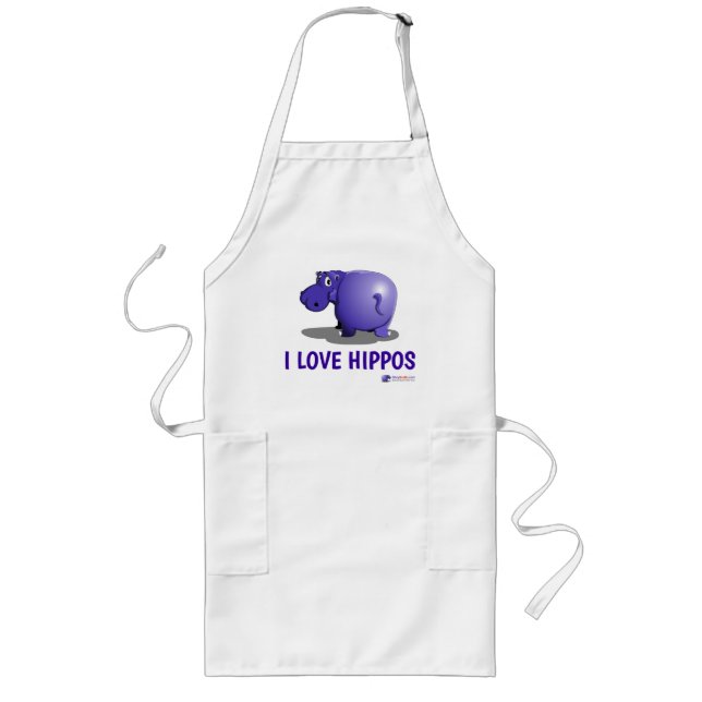 I Kärlek Hippos Apron Långt Förkläde (Framsidan)