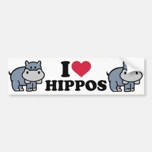 I Kärlek Hippos Bildekal