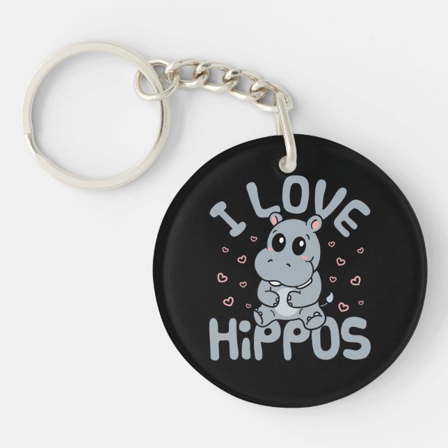 I Kärlek Hippos Cute Hippopotamus Älskare (Framsidan)