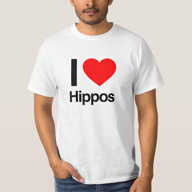 i kärlek hippos t shirt (Framsida)