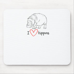 I Kärlek Hippos - Vilda djur S Sticker Musmatta