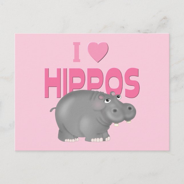 I Kärlek Hippos Vykort (Framsida)