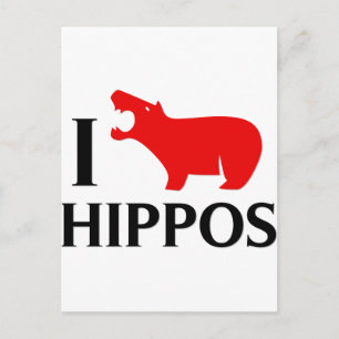 I Kärlek Hippos Vykort