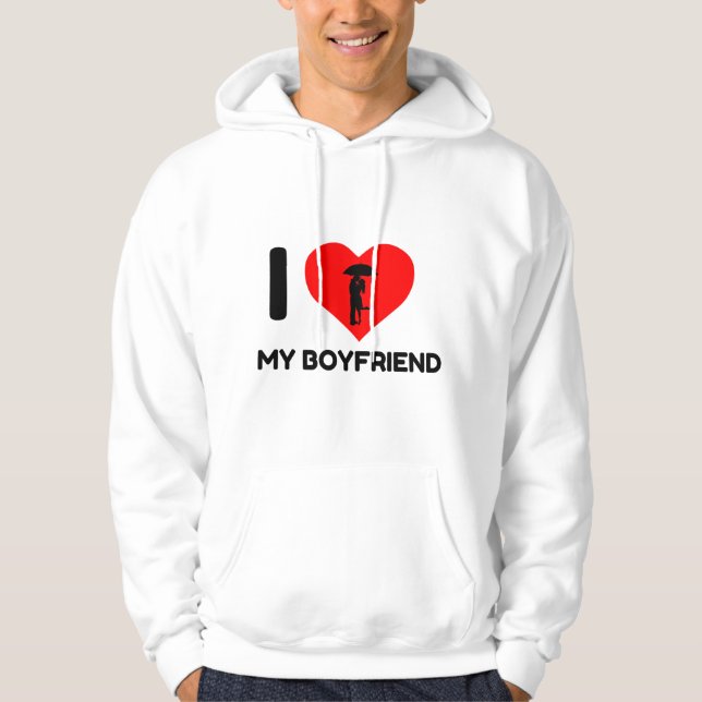 I KÄRLEK HJÄLPER MIN BOYFRIEN HOODIE (Framsida)