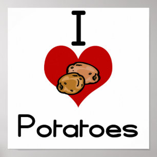 I kärlek-hjärt-potatis poster