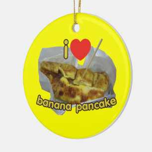 I Kärlek (hjärta) Banana Pancake ... Thai Street F Julgransprydnad Keramik