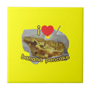 I Kärlek (hjärta) Banana Pancake ... Thai Street F Kakelplatta