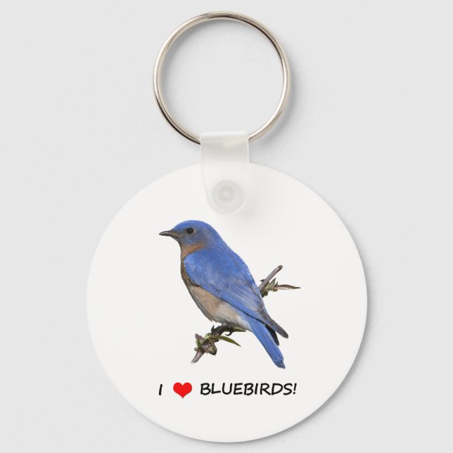 I Kärlek (hjärta) Bluebirds Nyckelring (Framsida)