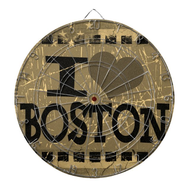 I kärlek (hjärta) Boston - Vintage Boston Piltavla (Framsidan)