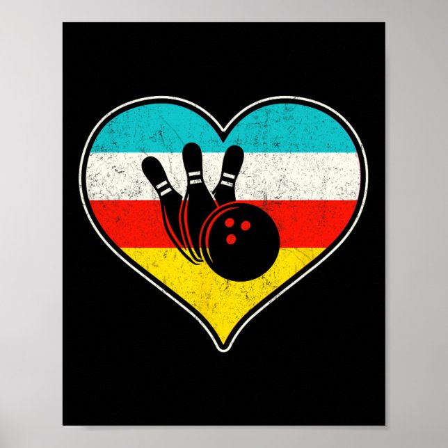 I Kärlek (hjärta) Bowling Poster (Framsidan)