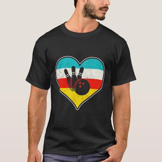 I Kärlek (hjärta) Bowling T Shirt (Framsida)