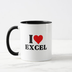 I kärlek hjärta Excel Funny kalkylblad Älskare Mugg
