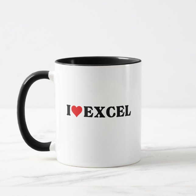 I kärlek hjärta Excel Funny kalkylblad Älskare Mugg (Vänster)