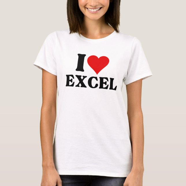 I kärlek hjärta Excel Funny kalkylblad Älskare T-S T Shirt (Framsida)