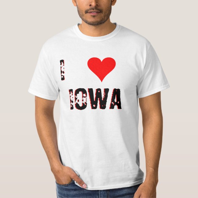 I Kärlek (hjärta) IOWA Tee Shirt (Framsida)