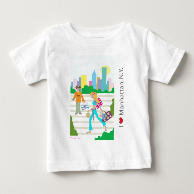 I kärlek (hjärta) Manhattan, NY Tee Shirt (Framsida)