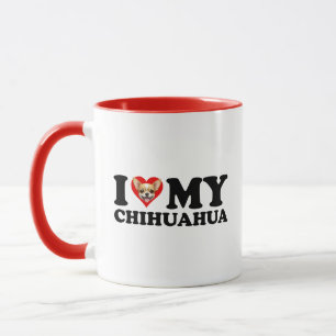 I Kärlek (hjärta) Min Chihuahua Mugg
