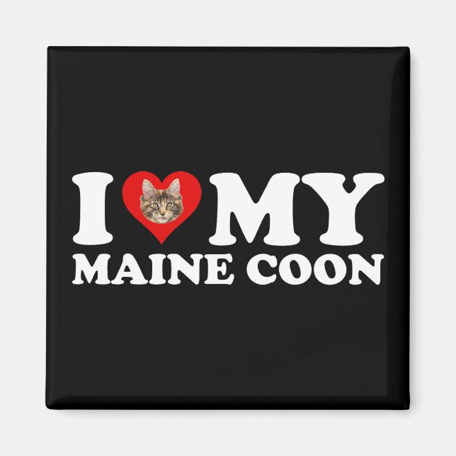 I Kärlek (hjärta) min Maine Coon Magnet (Framsidan)