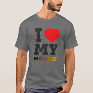I Kärlek (hjärta) min Melanin Black History Month  T Shirt
