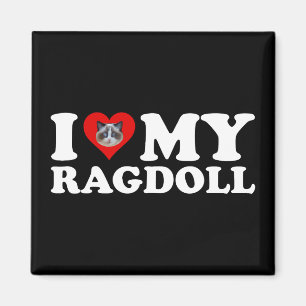 I Kärlek (hjärta) min Ragdoll Magnet