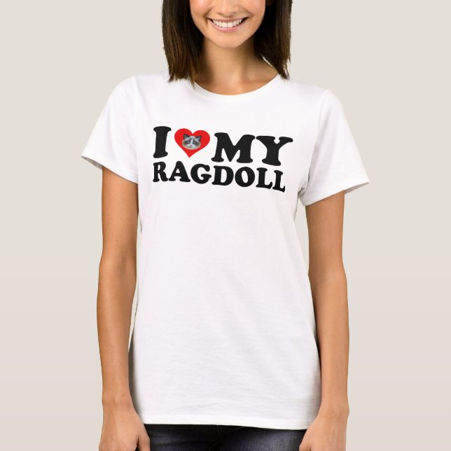 I Kärlek (hjärta) min Ragdoll T Shirt (Framsida)