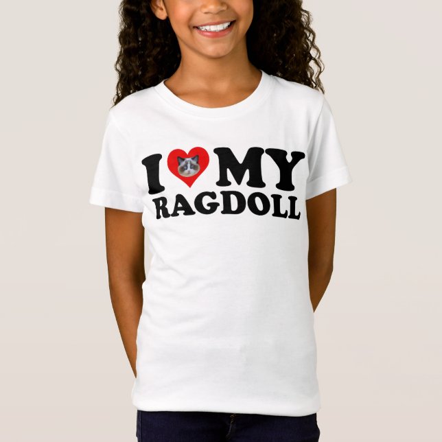 I Kärlek (hjärta) min Ragdoll T Shirt (Framsida)