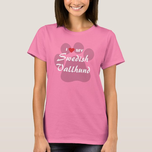 I Kärlek (hjärta) Min svenska valhund Tee Shirt (Framsida)