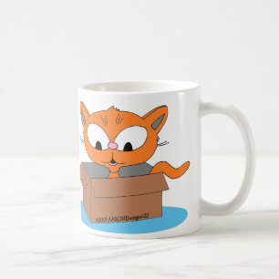 I Kärlek (hjärta) MY GINGER CAT Cute Cat i ruta Kaffemugg