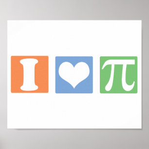 I Kärlek (hjärta) Pi Poster