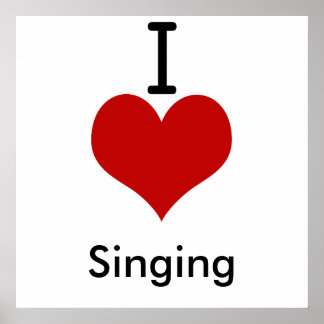 I Kärlek (hjärta) Singing Poster