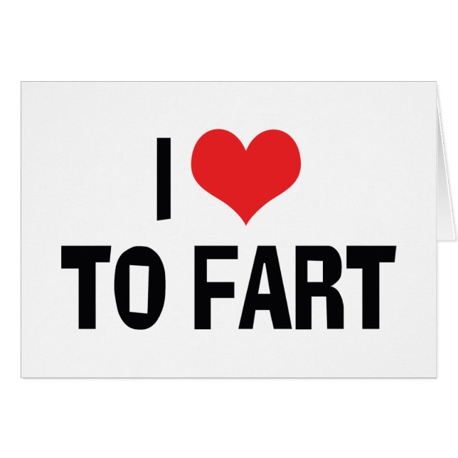 I Kärlek hjärta to Fart - Lusnyj Fart Humor Hälsningskort (Framsidan Horizontal)