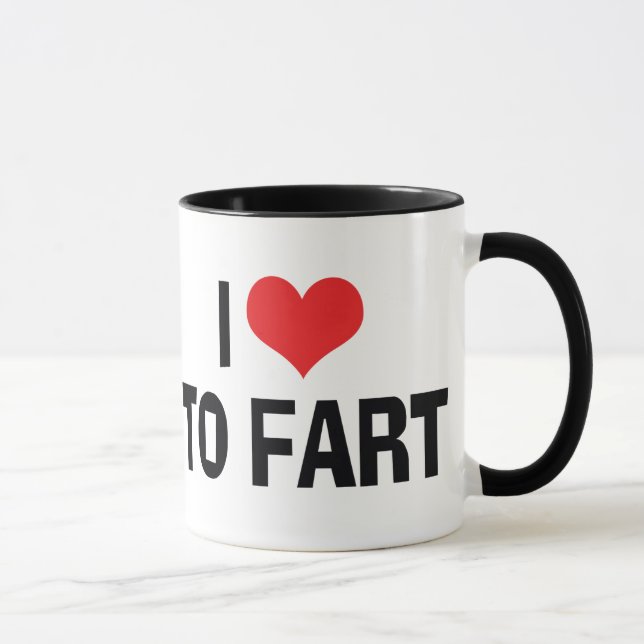 I Kärlek hjärta to Fart - Lusnyj Fart Humor Mugg (Höger)